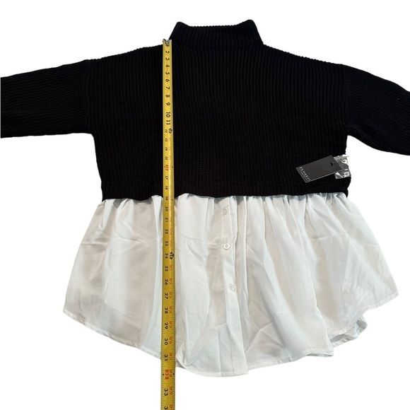 Eloquii Black White Twofer Skirted Sweater Size 18/20 - Picture 7 of 17